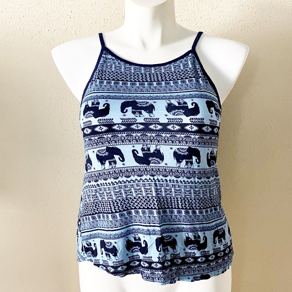 3/$15 NWOT Blue elephant high neck top